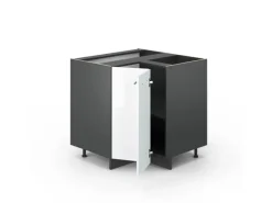 Küchenregale|Küchenschränke<Vicco Eckunterschrank Fame-Line Hochglanz/Anthrazit 81 cm ohne Arbeitsplatte