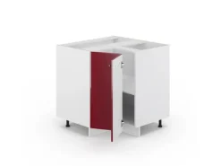 Discount Vicco Eckunterschrank Fame-Line Bordeaux Hochglanz/Weiß 81 cm AP Anthrazit Bordeaux-Glanz