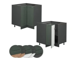 Sale Vicco Eckunterschrank Fame-Line Grün-Gold Landhaus/Anthrazit 81 cm AP Anthrazit Dunkelgrün