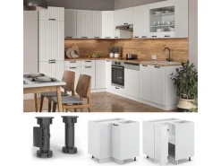 Discount Vicco Eckunterschrank Fame-Line Landhaus/ 81 cm ohne Arbeitsplatte Weiß