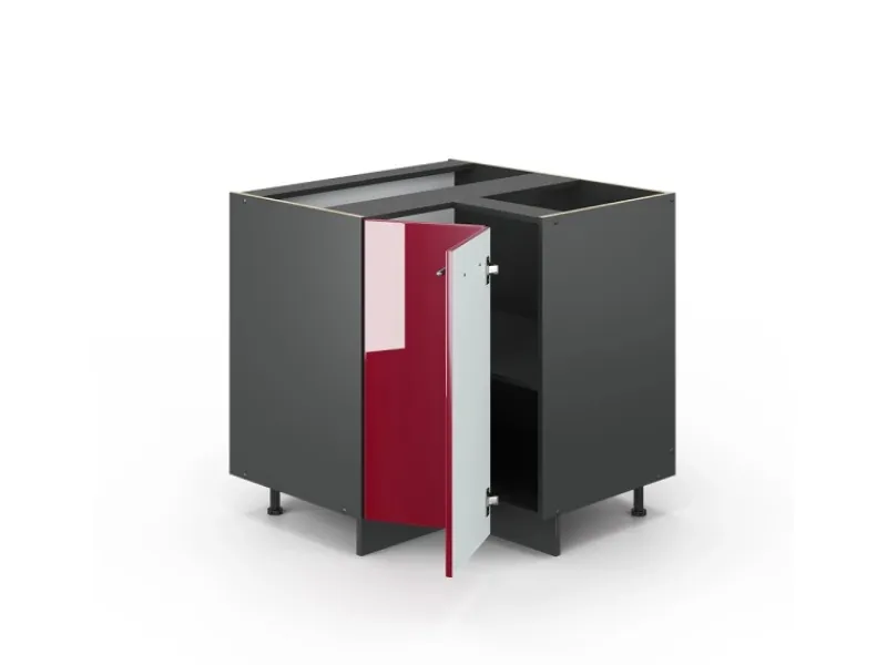 Vicco Eckunterschrank Fame-Line Bordeaux Hochglanz/Anthrazit 81 cm AP Anthrazit< Küchenregale