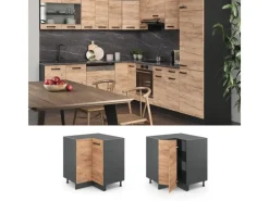 Küchenschränke<Vicco Eckunterschrank R-Line Goldkraft /Anthrazit 76 cm ohne Arbeitsplatte