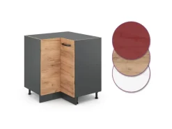 Küchenschränke<Vicco Eckunterschrank R-Line Goldkraft /Anthrazit 76 cm ohne Arbeitsplatte