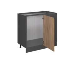Vicco Eckunterschrank R-Line Goldkraft /Anthrazit 86 cm J-Shape ohne Arbeitsplatte< Küchenschränke