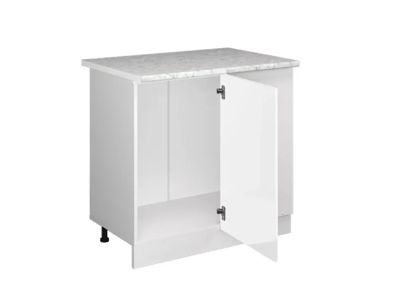 Vicco Eckunterschrank R-Line Küchen Eckschrank Hochglanz/ 86 cm AP Marmor< Küchenschränke