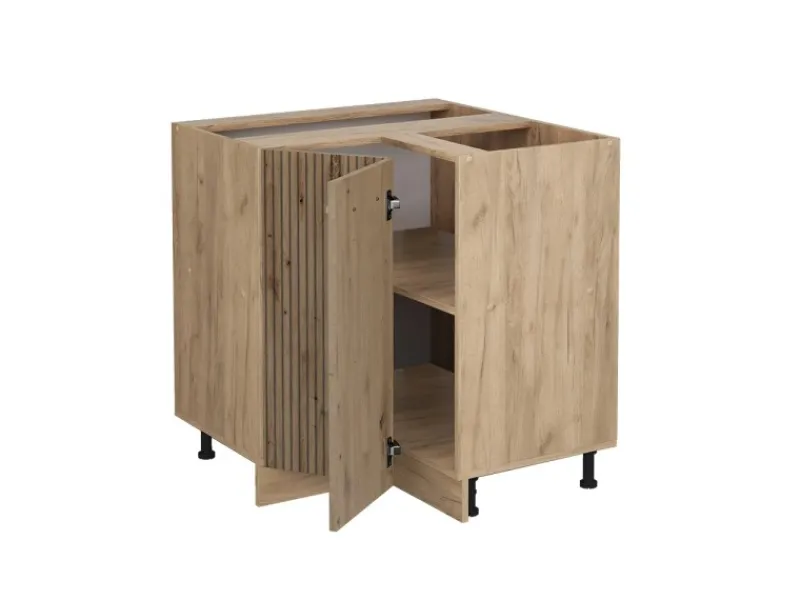 Küchenschränke<Vicco Eckunterschrank R-Line Artisan-Eiche/Goldkraft Eiche 76 cm ohne Arbeitsplatte