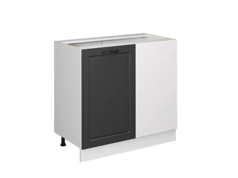 Clearance Vicco Eckunterschrank R-Line Anthrazit Landhaus/Weiß 86 cm ohne Arbeitsplatte Anthrazitgrau