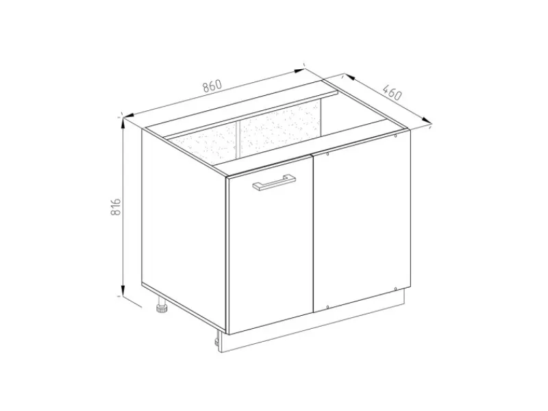 Clearance Vicco Eckunterschrank R-Line Anthrazit Landhaus/Weiß 86 cm ohne Arbeitsplatte Anthrazitgrau
