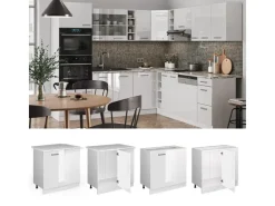 Küchenschränke<Vicco Eckunterschrank R-Line Küchen Eckschrank Hochglanz/ 86 cm AP Eiche