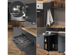 Vicco Egbert Küchenzeile 160 cm mit Ausziehbarem TischEgbert ohne E-Geräte< Miniküchen|Single-Küchen