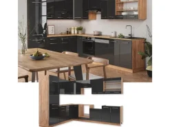 Vicco Fame-Line Eckküche /Goldkraft Eiche 227 x 60 cm ohne Arbeitsplatte ohne E-Geräte< Winkelküchen