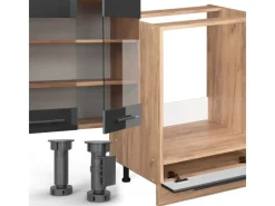 Sale Vicco Fame-Line Eckküche /Goldkraft Eiche 347 x 257 cm AP Anthrazit ohne E-Geräte Anthrazit Hochglanz