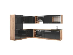 Vicco Fame-Line Eckküche /Goldkraft Eiche 347 x 257 cm AP Eiche ohne E-Geräte< Winkelküchen|Einbauküchen