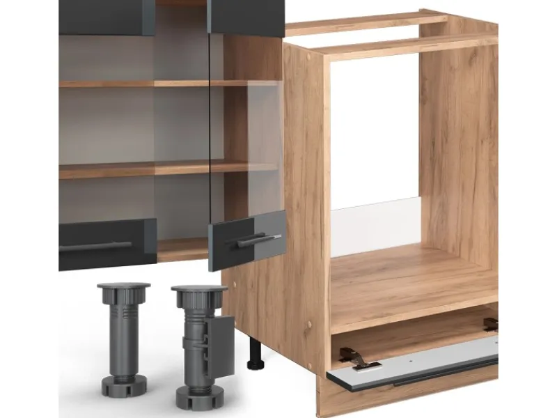 Vicco Fame-Line Eckküche /Goldkraft Eiche 347 x 257 cm AP Eiche ohne E-Geräte< Winkelküchen|Einbauküchen