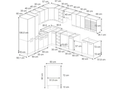 Vicco Fame-Line Eckküche Hochglanz/Goldkraft Eiche 257 x 60 cm ohne Arbeitsplatte ohne E-Geräte< Einbauküchen|Winkelküchen