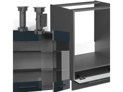 Online Vicco Fame-Line Eckküche Hochglanz/Anthrazit 160 x 190 cm AP Marmor ohne E-Geräte Dunkelblau