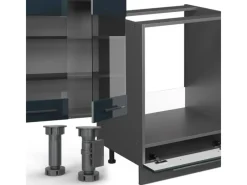 Vicco Fame-Line Eckküche Hochglanz/Anthrazit 257 x 60 cm AP Marmor ohne E-Geräte< Winkelküchen|Küchenschränke