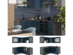Vicco Fame-Line Eckküche Hochglanz/Anthrazit 160 x 190 cm AP Anthrazit ohne E-Geräte< Winkelküchen