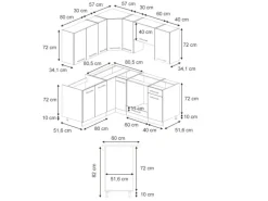 Vicco Fame-Line Eckküche Eiche Paneel/Anthrazit 160 x 190 cm AP Anthrazit ohne E-Geräte Brauhaus Eiche