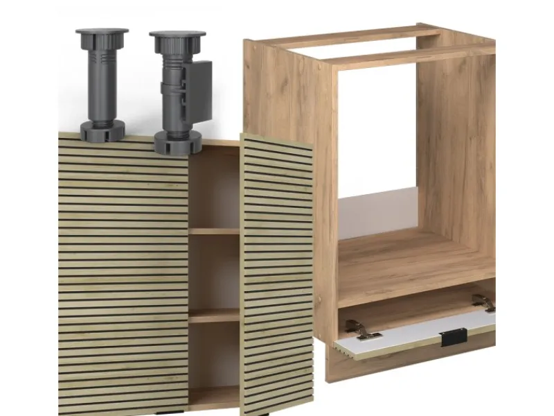 Hot Vicco Fame-Line Eckküche Eiche Paneel/Goldkraft Eiche 160 x 190 cm AP Eiche ohne E-Geräte Berghütten Eiche