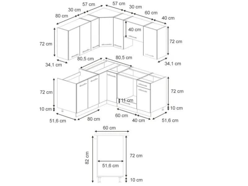 New Vicco Fame-Line Eckküche Eiche Paneel/Goldkraft Eiche 160 x 190 cm AP Anthrazit ohne E-Geräte Berghütten Eiche