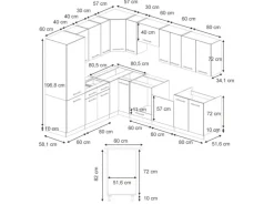 Vicco Fame-Line Eckküche Eiche Paneel/Anthrazit 227 x 287 cm AP Eiche ohne E-Geräte< Winkelküchen