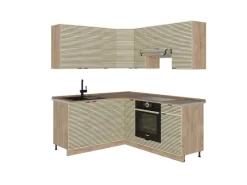 Vicco Fame-Line Eckküche Eiche Paneel/Goldkraft Eiche 160 x 60 cm ohne Arbeitsplatte ohne E-Geräte< Winkelküchen