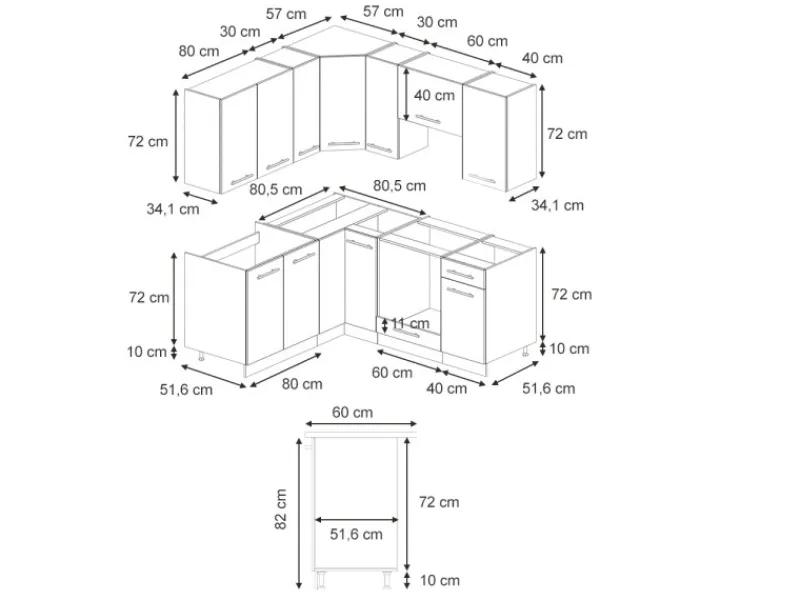 Clearance Vicco Fame-Line Eckküche Eiche Paneel/Anthrazit 160 x 190 cm AP Eiche ohne E-Geräte Brauhaus Eiche