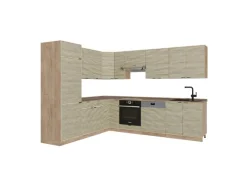 Vicco Fame-Line Eckküche Eiche Paneel/Goldkraft Eiche 227 x 287 cm AP Eiche ohne E-Geräte< Winkelküchen