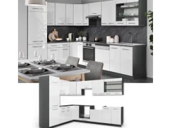 Vicco Fame-Line Eckküche /Anthrazit 227 x 60 cm ohne Arbeitsplatte ohne E-Geräte< Winkelküchen