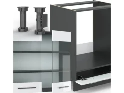 Vicco Fame-Line Eckküche /Anthrazit 227 x 60 cm ohne Arbeitsplatte ohne E-Geräte< Winkelküchen
