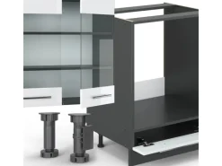 Winkelküchen<Vicco Fame-Line Eckküche /Anthrazit 347 x 257 cm AP Marmor ohne E-Geräte