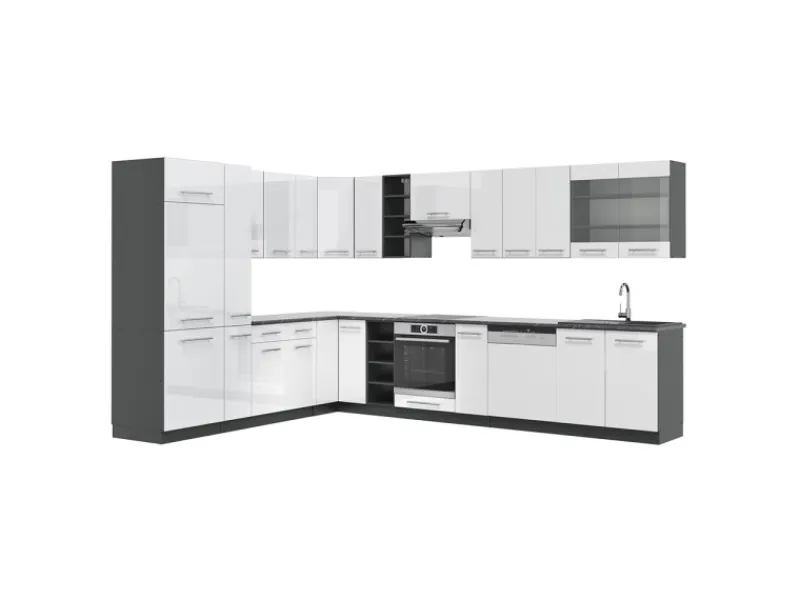 Vicco Fame-Line Eckküche /Anthrazit 347 x 257 cm AP Anthrazit ohne E-Geräte< Winkelküchen|Kücheninseln