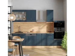 Vicco Fame-Line Küchenschränke Hochglanz/Goldkraft Eiche 300 cm mit HochschrankAP Eiche ohne E-Geräte< Küchenschränke