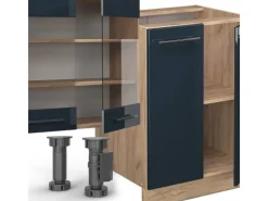 Vicco Fame-Line Küchenschränke Hochglanz/Goldkraft Eiche 300 cm mit HochschrankAP Eiche ohne E-Geräte< Küchenschränke