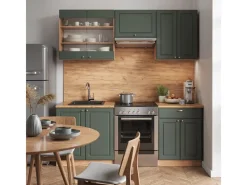 Einbauküchen<Vicco Fame-Line Küchenschränke -Gold Landhaus/Goldkraft Eiche 200 cm AP Eiche ohne E-Geräte