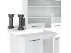 Küchenschränke|Einbauküchen<Vicco Fame-Line Küchenschränke Hochglanz/ 200 cm AP Marmor ohne E-Geräte