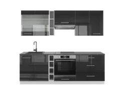 Einbauküchen<Vicco Fame-Line Küchenschränke /Weiß 235 cm ohne Arbeitsplatte ohne E-Geräte