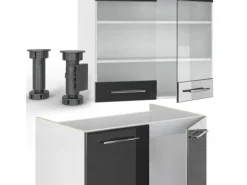 Einbauküchen<Vicco Fame-Line Küchenschränke /Weiß 235 cm ohne Arbeitsplatte ohne E-Geräte