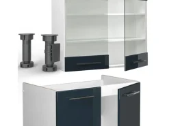 Vicco Fame-Line Küchenschränke Hochglanz/Weiß 200 cm AP Anthrazit ohne E-Geräte< Einbauküchen