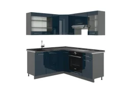 Vicco Fame-Line Küchenschränke Hochglanz/Anthrazit 160 x 60 cm ohne Arbeitsplatte ohne E-Geräte< Einbauküchen|Winkelküchen