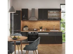 Vicco Fame-Line Küchenzeile /Goldkraft Eiche 300 cm ohne Arbeitsplatte ohne E-Geräte< Einbauküchen