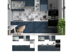 Vicco Fame-Line Küchenzeile Hochglanz/Weiß 280 cm ohne Arbeitsplatte ohne E-Geräte< Single-Küchen|Pantryküchen