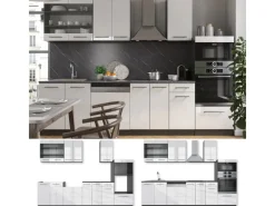 Einbauküchen<Vicco Fame-Line Küchenzeile /Anthrazit 300 cm mit Hochschrankohne Arbeitsplatte ohne E-Geräte
