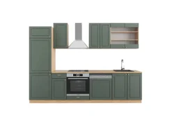 Vicco Fame-Line Küchenzeile -Gold Landhaus/Goldkraft Eiche 300 cm AP Eiche ohne E-Geräte< Einbauküchen