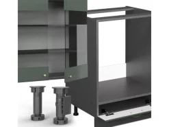 Einbauküchen<Vicco Fame-Line Küchenzeile -Gold Landhaus/Anthrazit 300 cm AP Anthrazit ohne E-Geräte