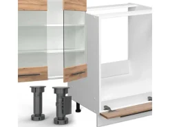 Einbauküchen<Vicco Fame-Line Küchenzeile Goldkraft /Weiß 355 cm ohne Arbeitsplatte ohne E-Geräte
