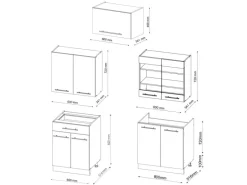 Sale Vicco Fame-Line Küchenzeile -Gold Landhaus/Weiß 200 cm AP Marmor ohne E-Geräte Grün
