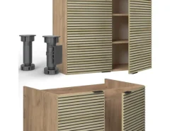 Sale Vicco Fame-Line Küchenzeile Eiche Paneel/Goldkraft Eiche 200 cm AP Eiche ohne E-Geräte Berghütten Eiche