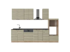 Discount Vicco Fame-Line Küchenzeile Eiche Paneel/Goldkraft Eiche 300 cm mit HochschrankAP Anthrazit ohne E-Geräte Berghütten Eiche